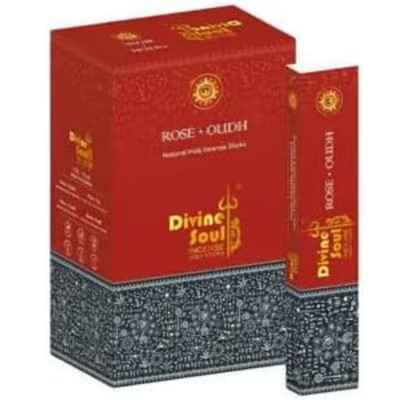 Divine Soul Rose + Oudh Masala Räucherstäbchen Spiritueller Agarbati 180g