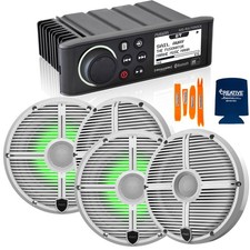 Fusion MS-RA70NSX Marine Stereo, Wet Sounds 6.5" RGB Lighting Speakers