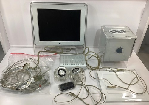Vintage 2000 Apple Power Mac G4 Cube - Lautsprecher, Trackpad, Monitor - ungetestet (L20)