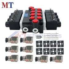 4 Spool 13GPM Hydraulic Directional Valve 12V DC 3600PSI Kit