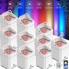 10x 108W RGBWA UV 6 in 1 Wireless DMX Battery Power Led Par Light DJ Uplighting
