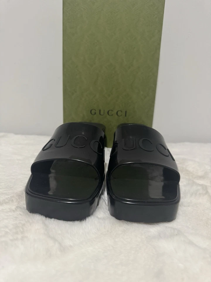 Sandalias Gucci talla 41/11US negras de goma para mula de gelatina Foto 3 de 4