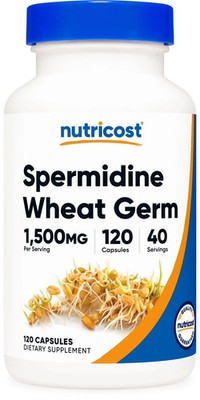 Nutricost Spermidine Wheat Germ Extract, 1500mg, 120caps 40servings - EXP 8/2028