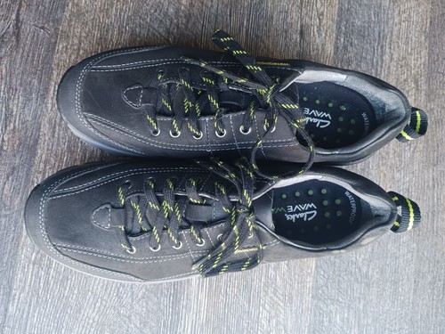 Clarks Wave Zapatos Cómodos de Cuero Negro con Cordones Tenis Talla 7 M Zapatos 7M X8