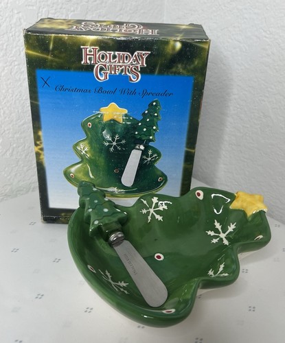 Christmas Tree Dipping Bowl With Spreader Young's Incorporated Holiday