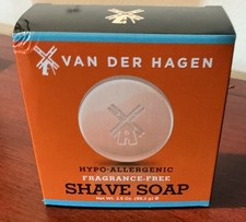 Van Der Hagen Unscented Shave Soap 3.5oz Hypo-Allergenic Shea