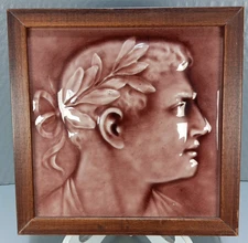 American Encaustic Tile Company Ohio "NAPOLEAN" Framed 6"x6"