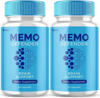 (2 Pack) Memo Defender Brain Max Support Supplement Pills Formula (120 Capsules)