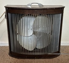 Ventilador de caja de madera de velocidad variable MCM Mathes Cooler vintage - ¡Funciona muy bien!