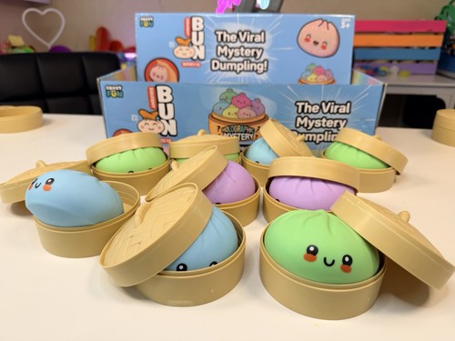 Viral Squishy Dumplings Series 10 Opened Purple Blue And Green