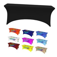 Custom Fitted Table Cloth for 6ft Table Stretch 72" x 30" Rectangular Black01