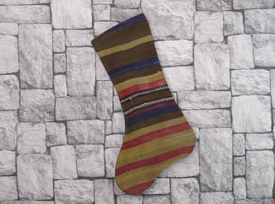 Kilim Christmas Stocking Vintage Rug Stocking Ethnic Decorative Xmas Socks