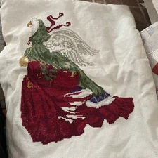 Completed Cross Stitch Kit Angel Of Holiday Spirit Pillow Cover Finished