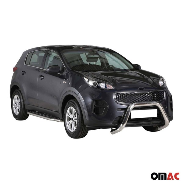 FrontbüGel FrontschutzbüGel FüR Kia Sportage 2016-2018 ø76Mm Stahl Silber Schutz-image