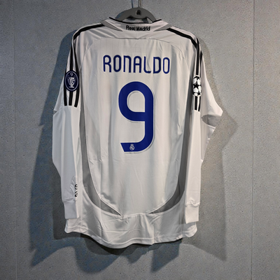 01 - R. Madrid 06/07 Home UEFA - White - Ronaldo # 9 - XL (Run