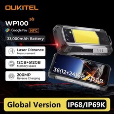 OUKITEL WP100 12+512GB 5G Rugged Global Phone Laser Rangefinder 200MP 33000mAh