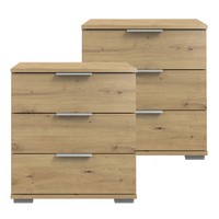 Nachttisch 2Er Set Nachtschrank Nachtkonsole Hoch Boxspringbett Eiche