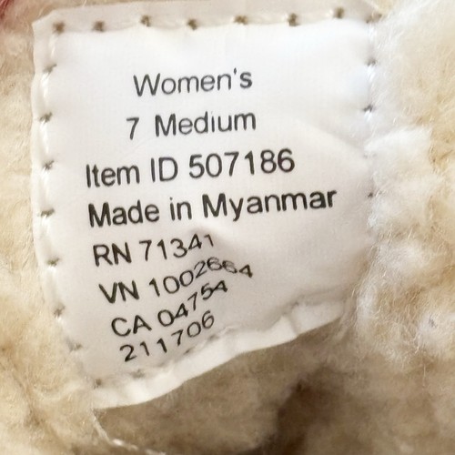 LL BEAN Women’s Ivory Faux Sherpa Cozy Fleece Booties Slippers High Top Size M - Picture 7 of 8