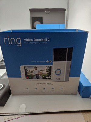 Ring Wireless Wi-Fi Video Door Bell 2 Wire Free -1080p HD PREOWNED