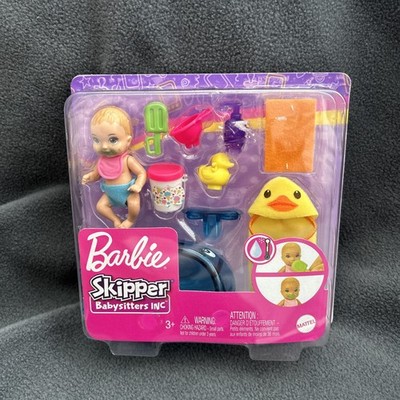 Barbie Skipper Babysitters Feeding & Bath Playset Mattel Blonde Doll