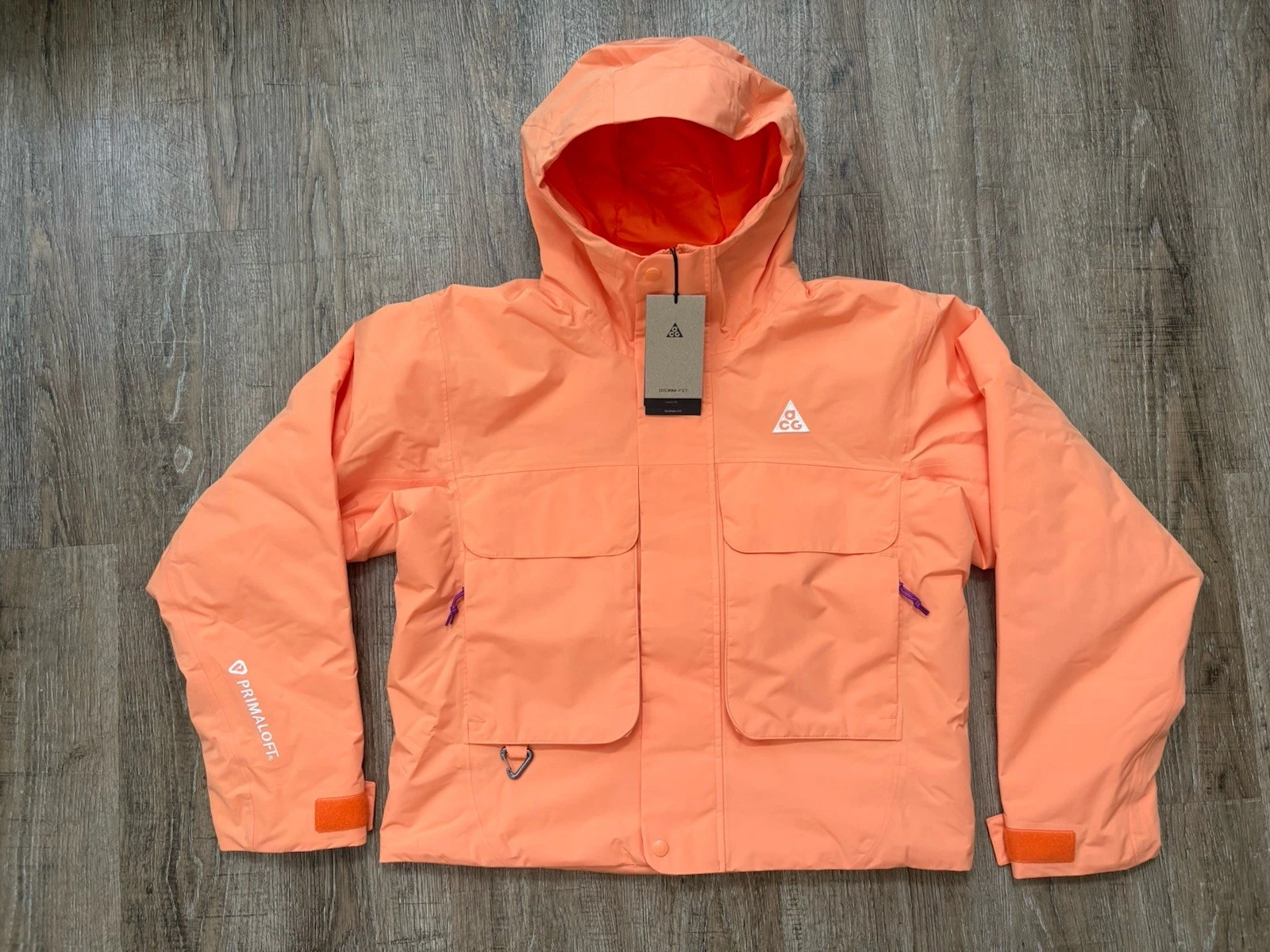 Nike ACG Skull Peak Storm-Fit Primaloft Jacket Orange Sz XS FV7327-833