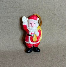 Beautiful Antique Vintage Celluloid Santa 3" Ornament