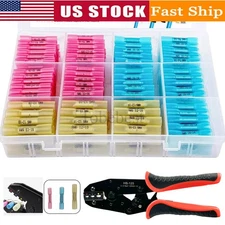 200/100PCS Heat Shrink Butt Splice Wire Connectors Waterproof Crimp Terminals