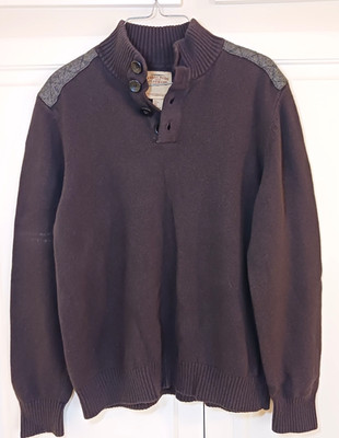 Telluride Clothing Co Brown Mock Turtleneck Wool Cotton Sweater Mens L