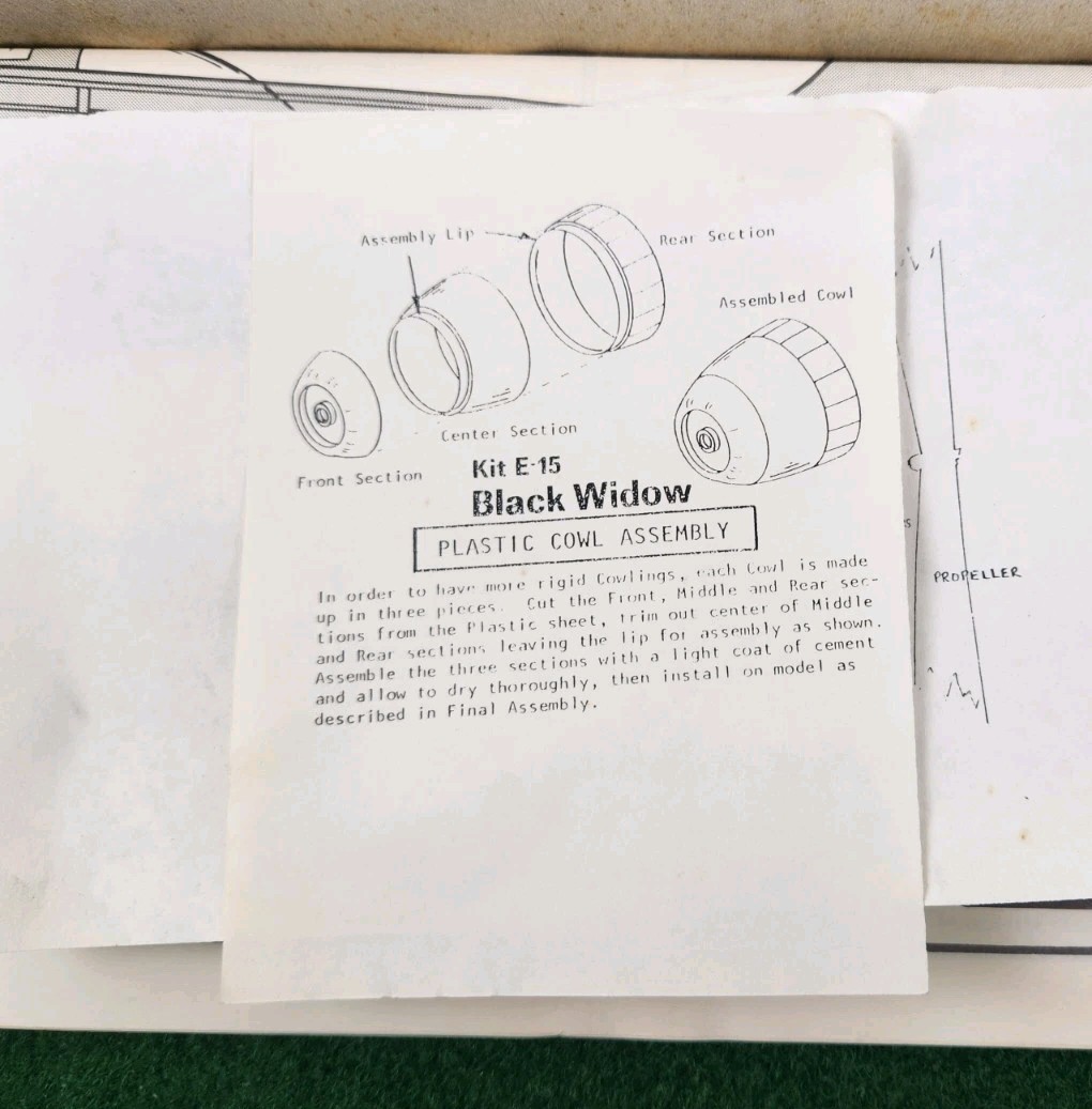 Vintage Sterling Models P-61 Black Widow balsa Model Airplane kit E-15 UNBUILT! 