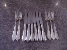Jugendstildekor Vorspeisenbesteck 5 Personen 11 Teile Echtsilber 800