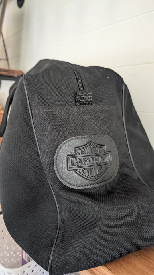 Harley-Davidson Touring Bag Black Soft Motorcycle Luggage Zipper Canvas Duffle - Image 2 of 3