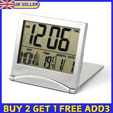Large Display Digital Desk Calendar Temperature Alarm Clock Travel Snooze UK