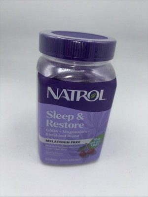 Natrol Non-Melatonin Sleep and Restore Gummies Cherry Flavor 60ct EXP 8/2027