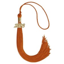 Endea Graduation Orange Tassel With Gold Date Drop