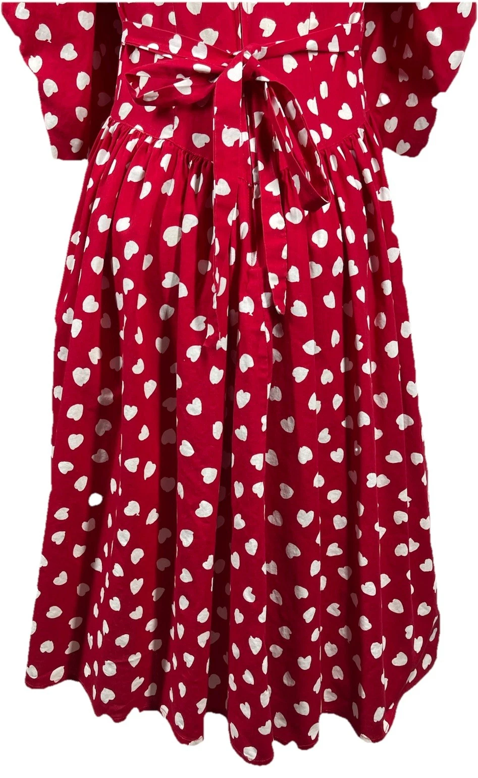 VALENTINO Abito da festa vintage anni 80 rosso cuore cottage core taglia 8 retrò prateria Sweetheart