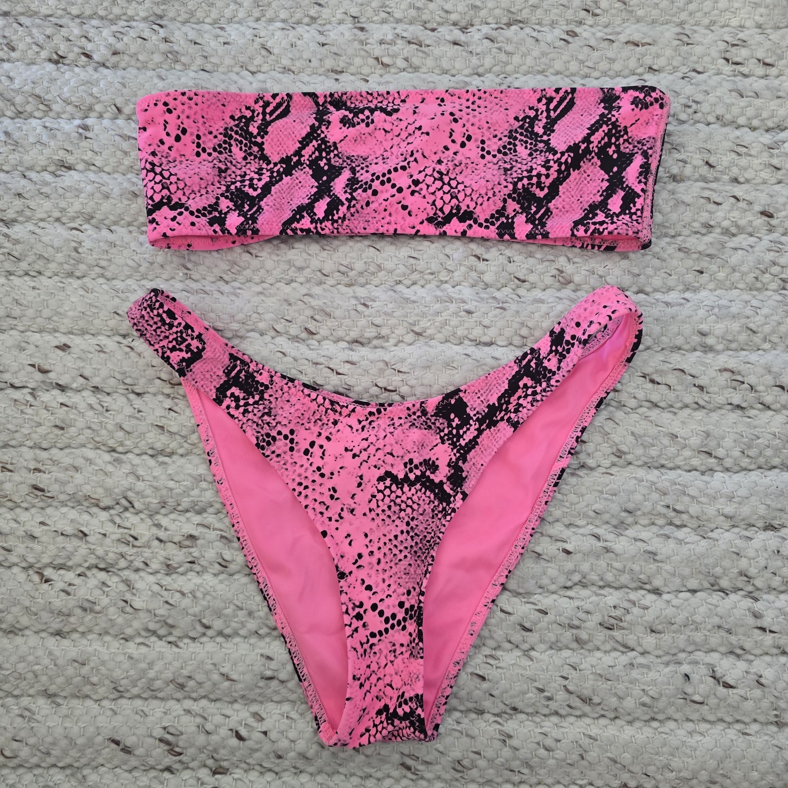 Triangl Twinnie Pink Python Snake Skin Bikini Set… - image 2