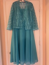 Never worn - Size 14, formal, teal blue, midi dress for women.