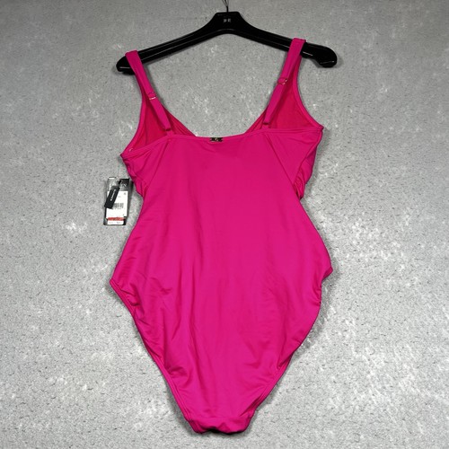 Ralph Lauren Tie-Front Scoop Neck Pink One-Piece Swimsuit Women’s 12 Black Label - Picture 7 of 9