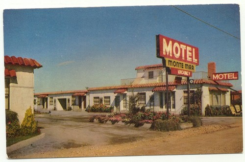 San Rafael CA Motel Monte Mar Postcard California