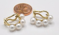 Ohrringe Clips Perle Akoja 585  Gold modern Neu wertig