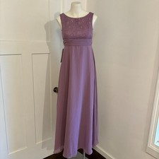 New with Tags Azazie Snow 16 Wisteria Purple Lace High Neck Bridesmaid Dress