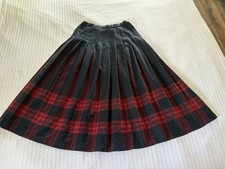 Vintage 50s-70s Pendleton Plaid Wool Tartan Midi Skirt Classic Academia Goth 8