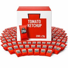 200 x 9g Tomato Ketchup Sachets Bulk Box | Catering Pack | Takeaway,BBQ, Parties