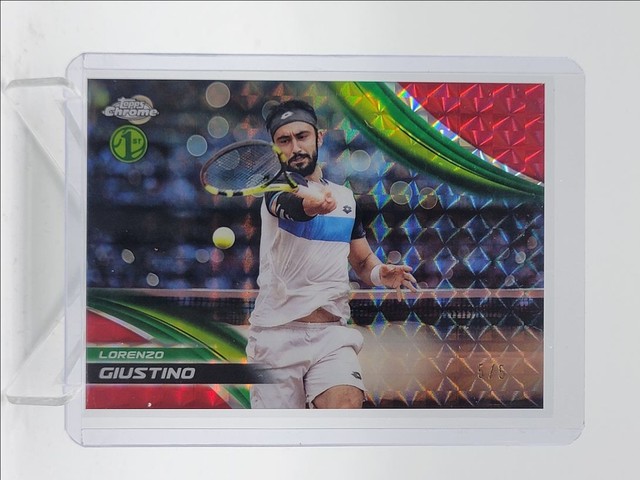 Lorenzo Giustino 2025 Topps Chrome 1st Tennis Red Geometric 5/5 Q3967