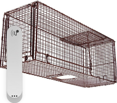 Large Metal Live Animal Cage Trap, Brown, Cat Trap/Catch, 1 Pack