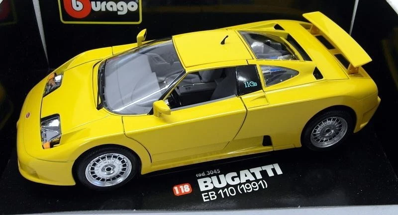 Burago 1/18 Scale Diecast 3045 Bugatti EB 110 1991 Yellow Model Car - Image 2 of 4