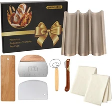 Baguettes Transfer Peel Set w 2pcs Bread Proofing Cloth Baking Tray Baking Couch