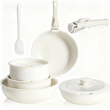 iPower 12Piece Cookware Set Pots and Pans Set Kitchen Granite Non Stick Bakeware