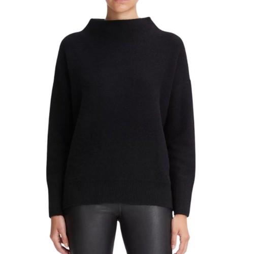 Vince Plüsch Kaschmir Trichterkragen Pullover in Schwarz – EUC Größe Medium