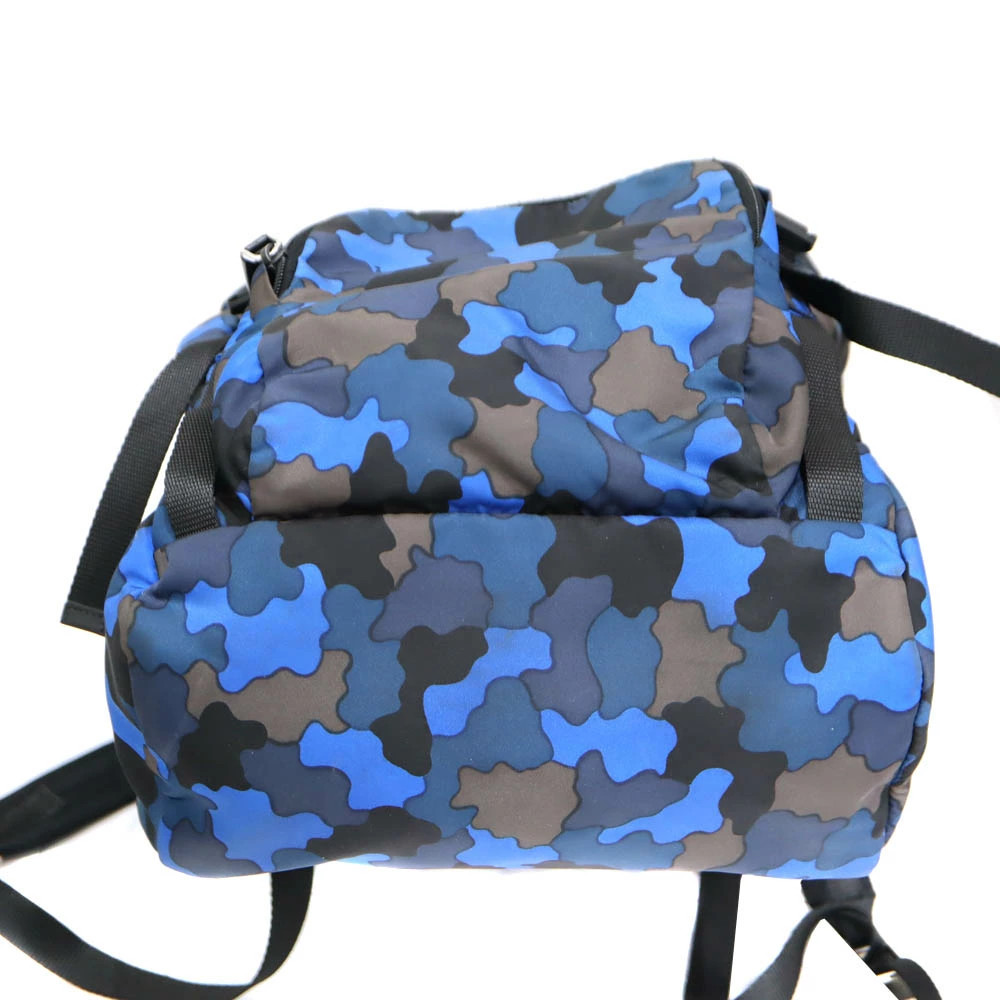 Prada V135 Backpack Camouflage Pattern Nylon Blue… - image 5